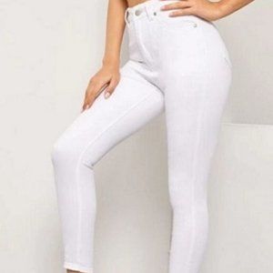 White High Waist Stretchy Skinny Jeans Size S (4) - New.